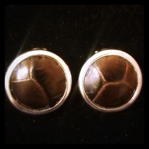 925 Silver and Leather Clip Earrings